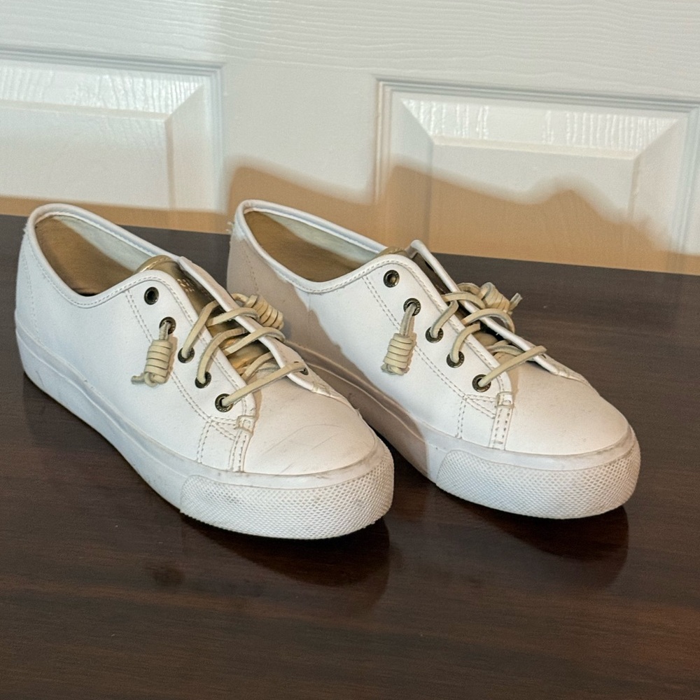 Sperry Women's White Lace-Up Sneakers